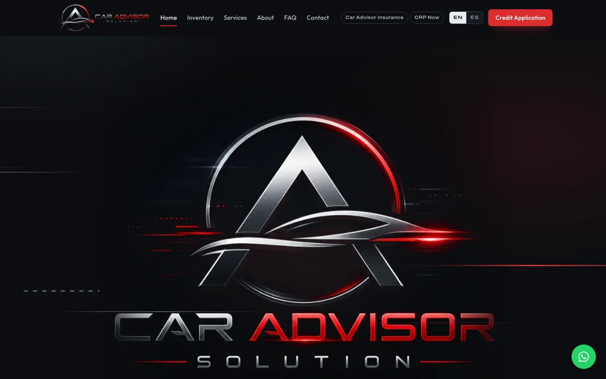 Car Advisor Corporation website, home page